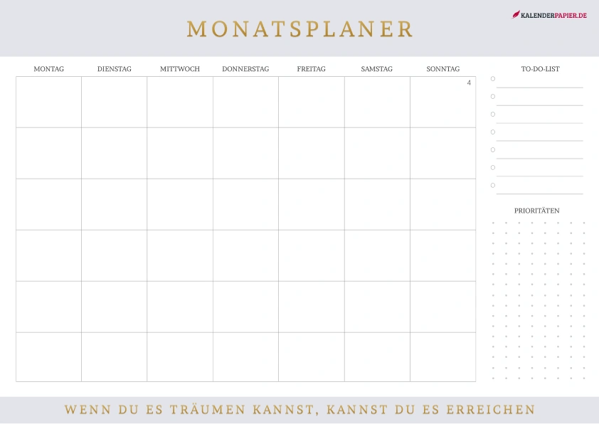 Monatsplaner zum Ausdrucken