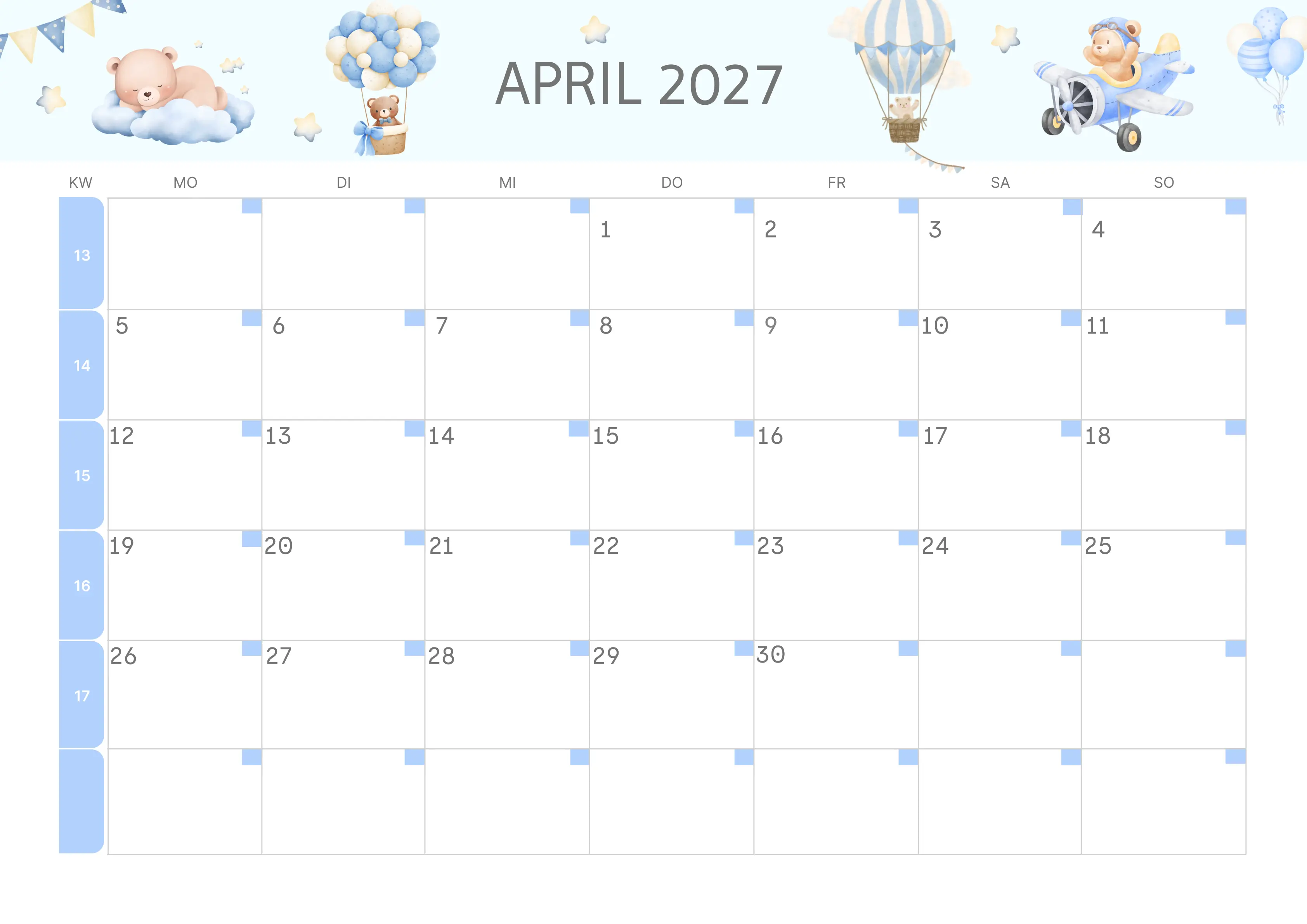 Semesterkalender 2026 Erstes Halbjahr Ästhetisch