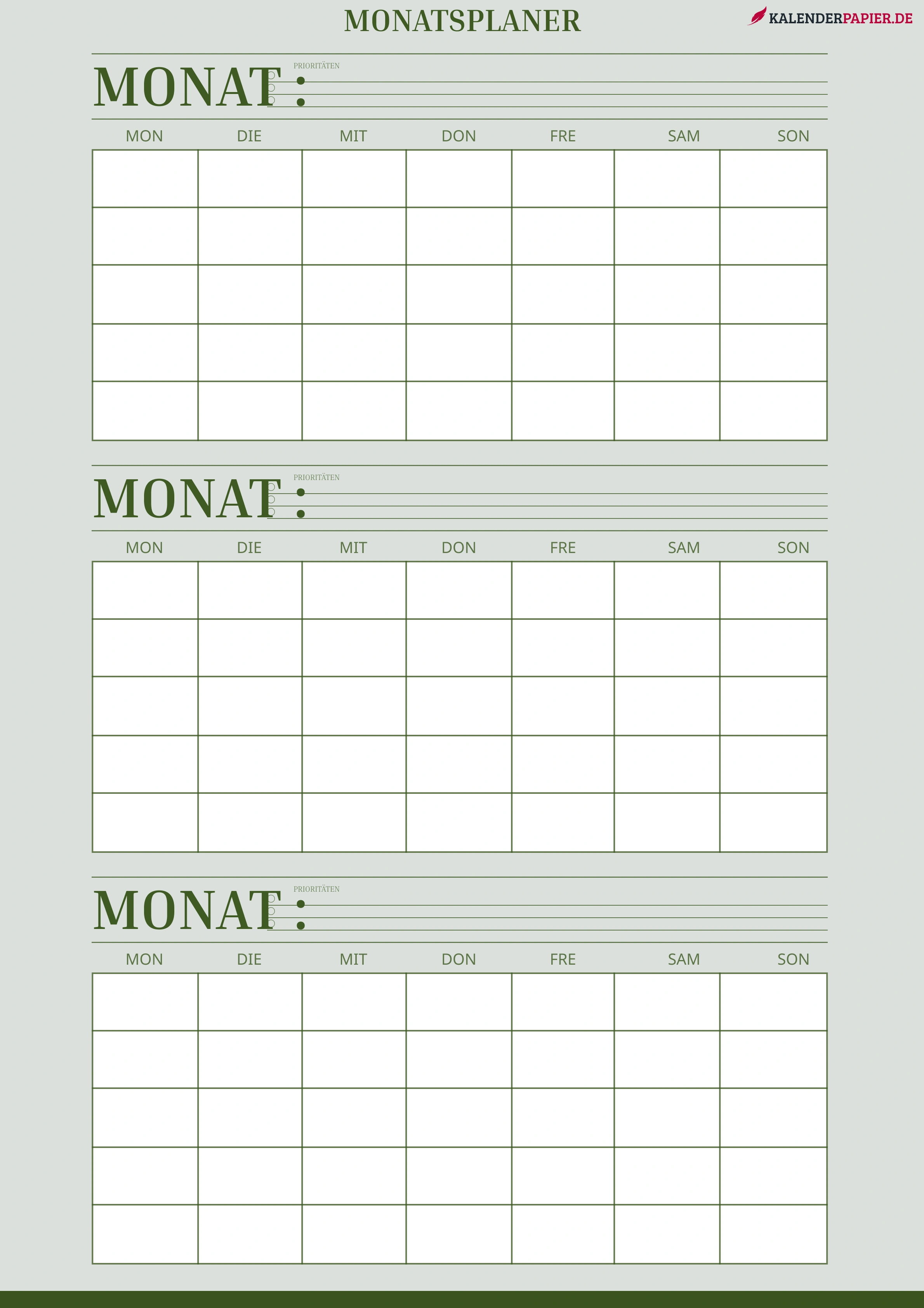3-Monatsplaner bunt