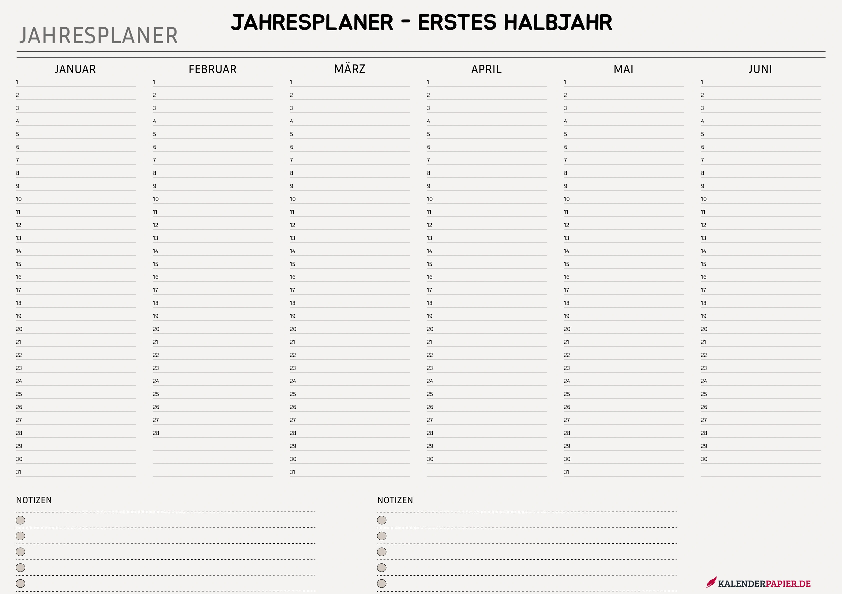 Modernes Creme – Erstes Halbjahr