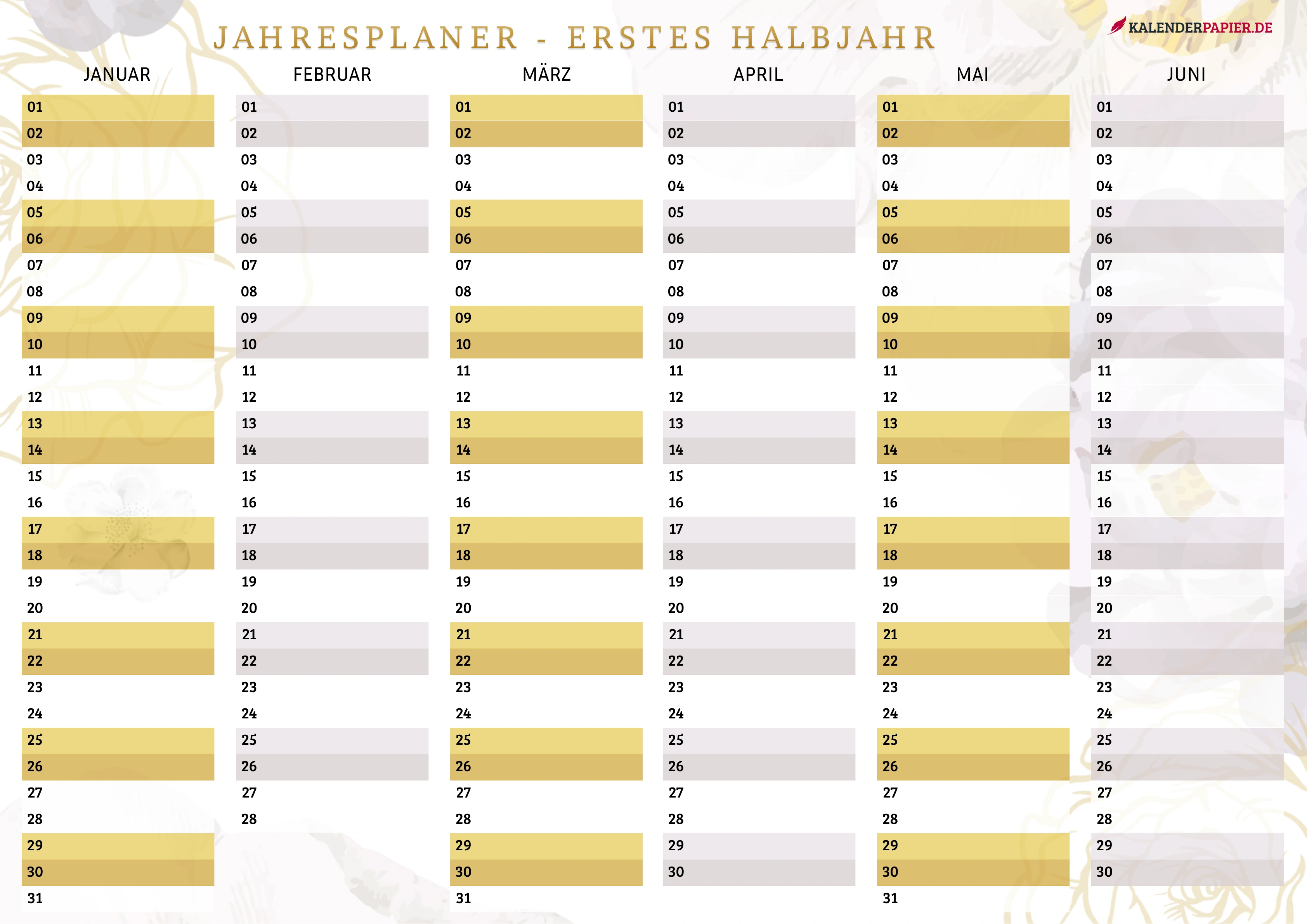 Goldgelb – Erstes Halbjahr