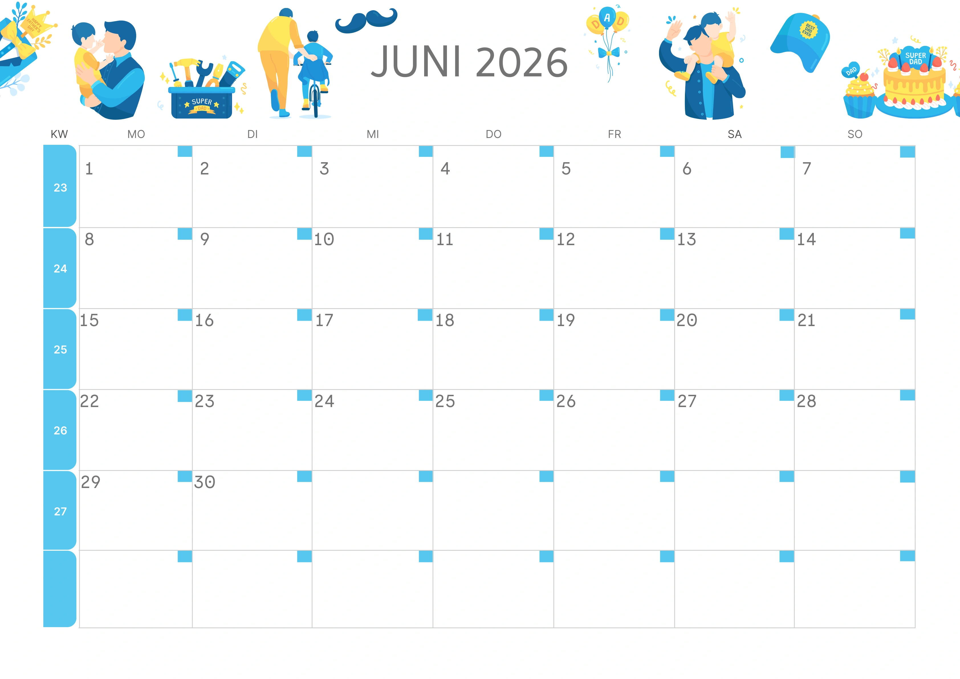 Semesterkalender 2026 Erstes Halbjahr Ästhetisch