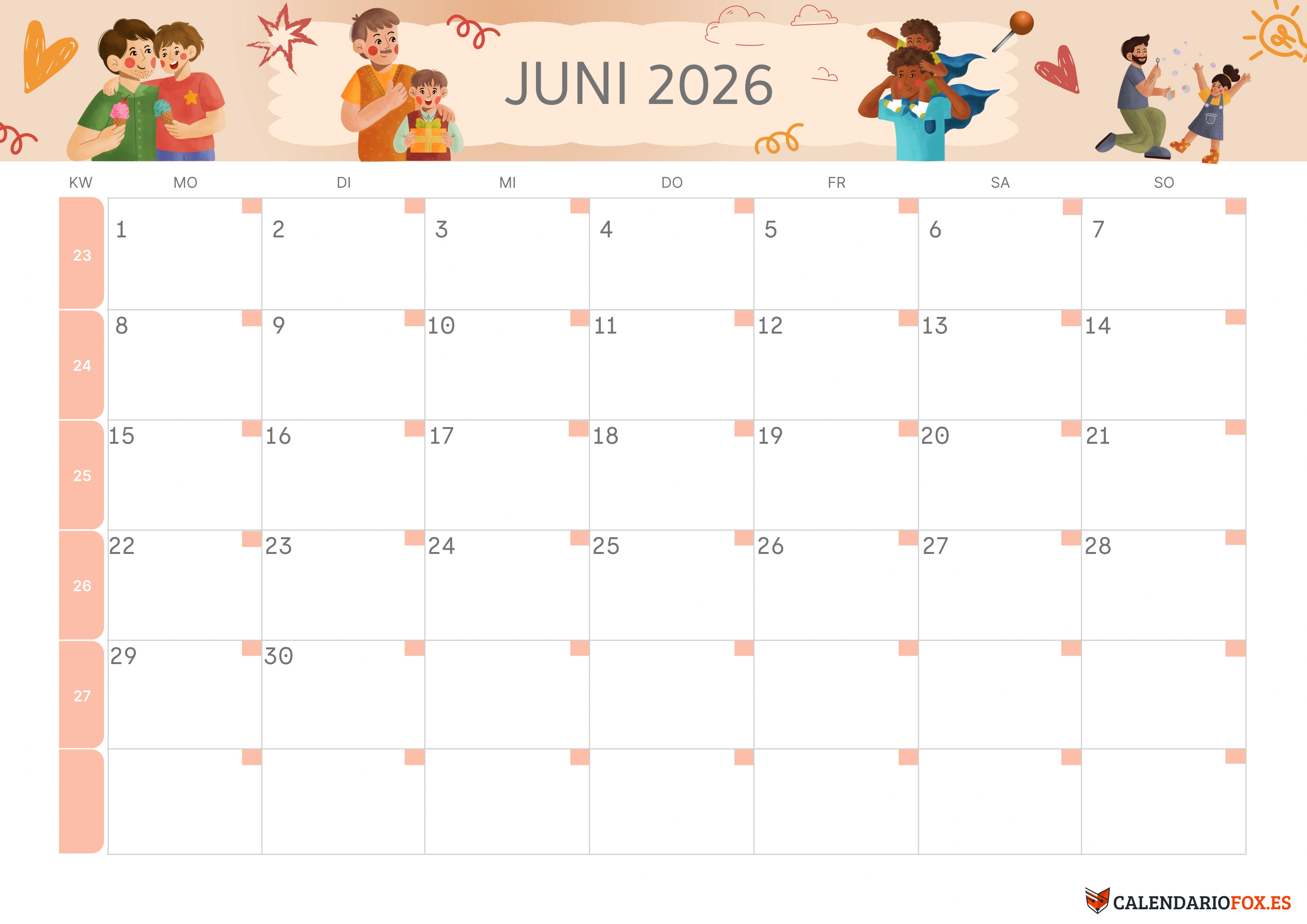 Semesterkalender 2026 Erstes Halbjahr Ästhetisch