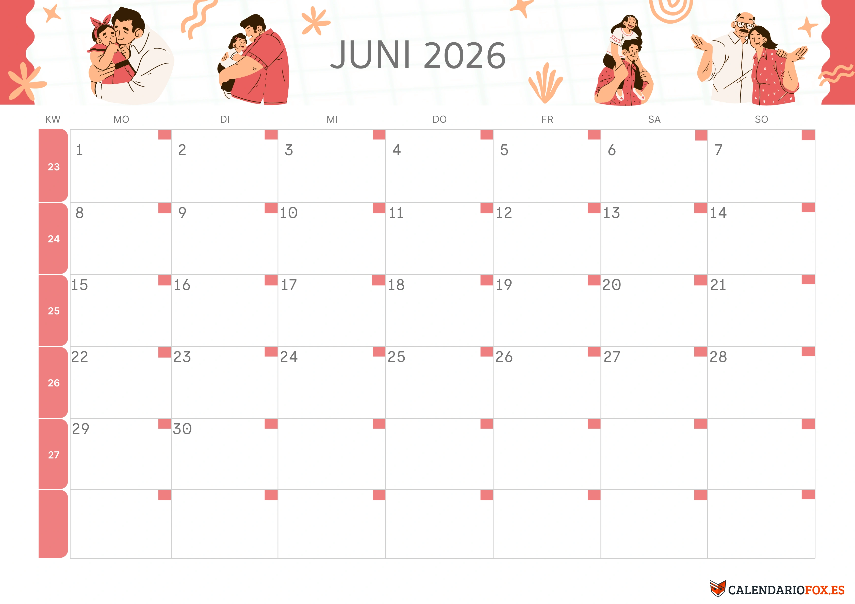 Semesterkalender 2026 Erstes Halbjahr Ästhetisch