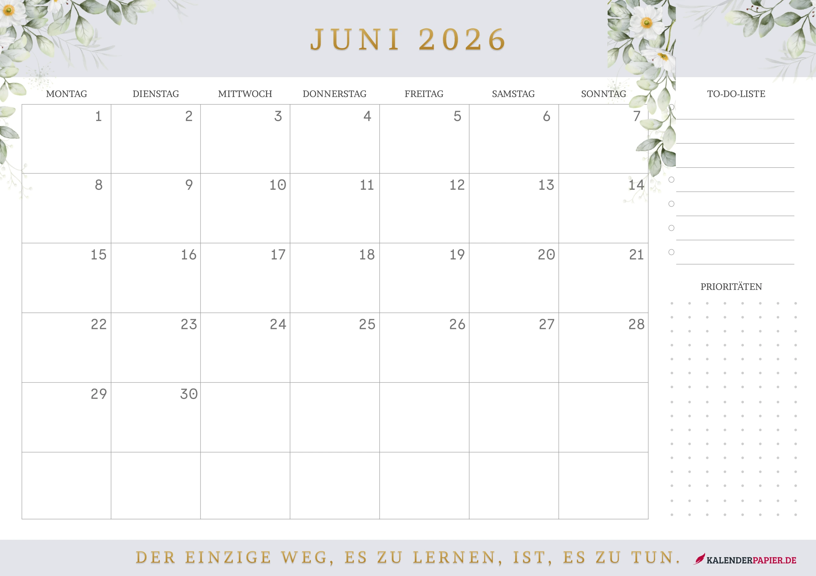 Kalender Juni 2026