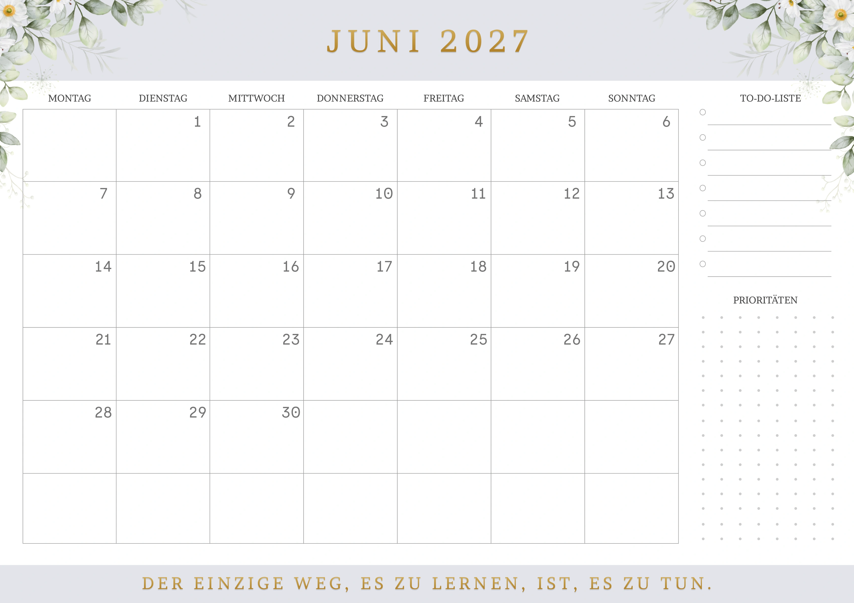 Kalender Juni 2027