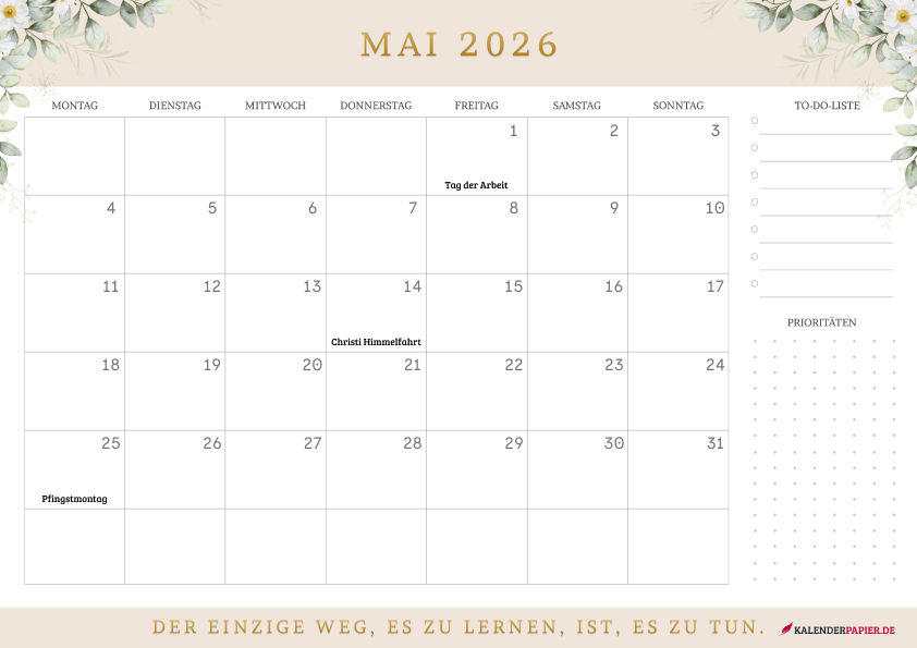 Kalender Mai 2026