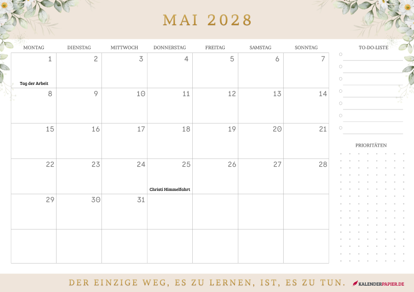 Kalender Mai 2028