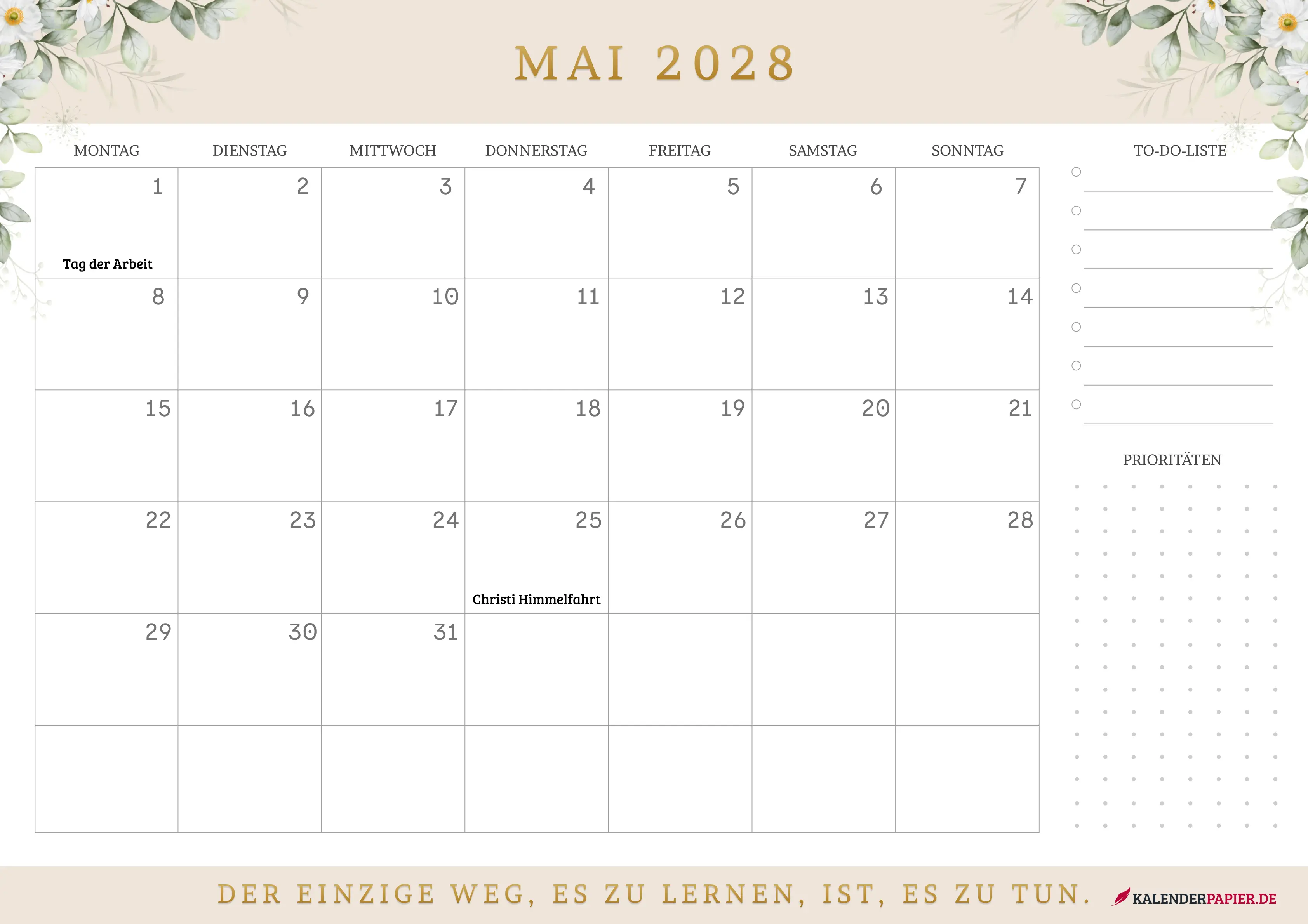 Kalender Mai 2028