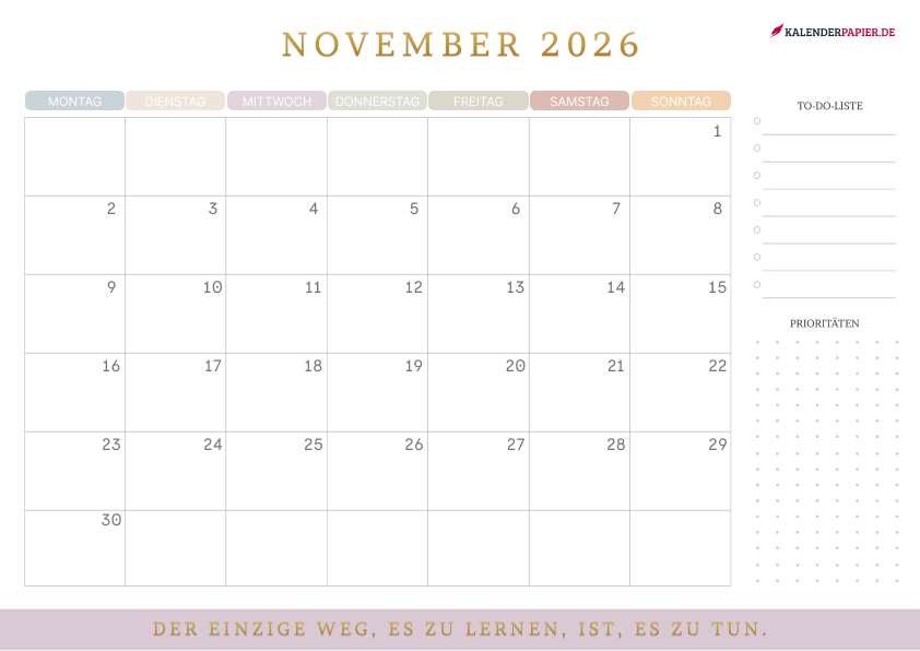 Kalender November 2026