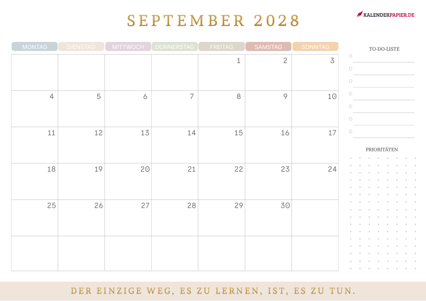 Kalender September 2028