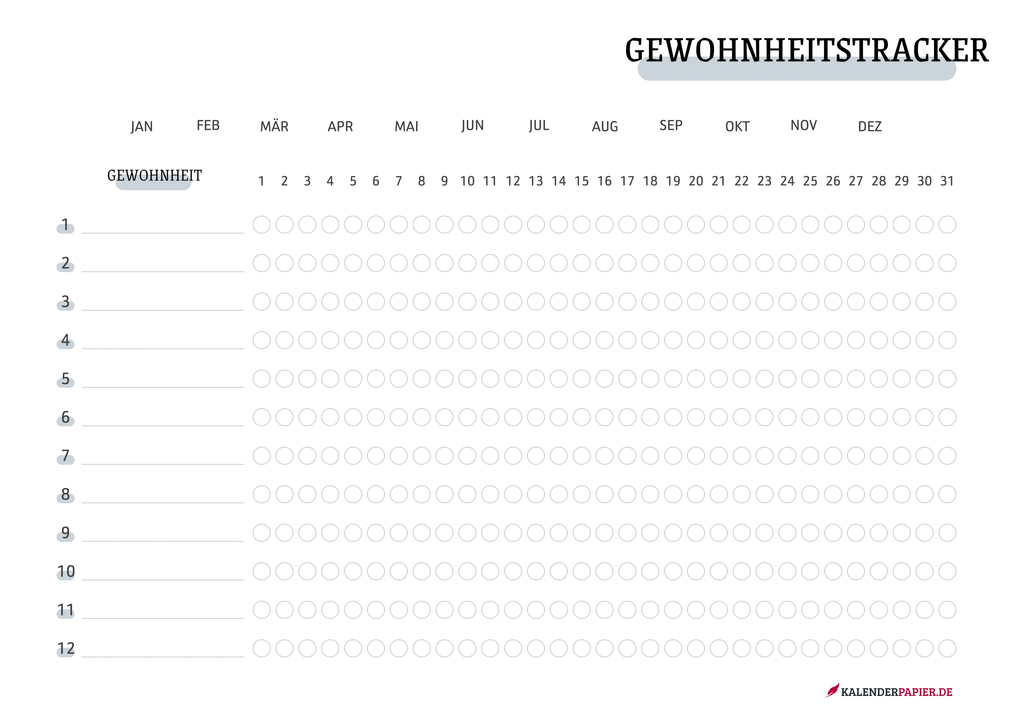 monatsplaner 2026 mit Kalenderwochen