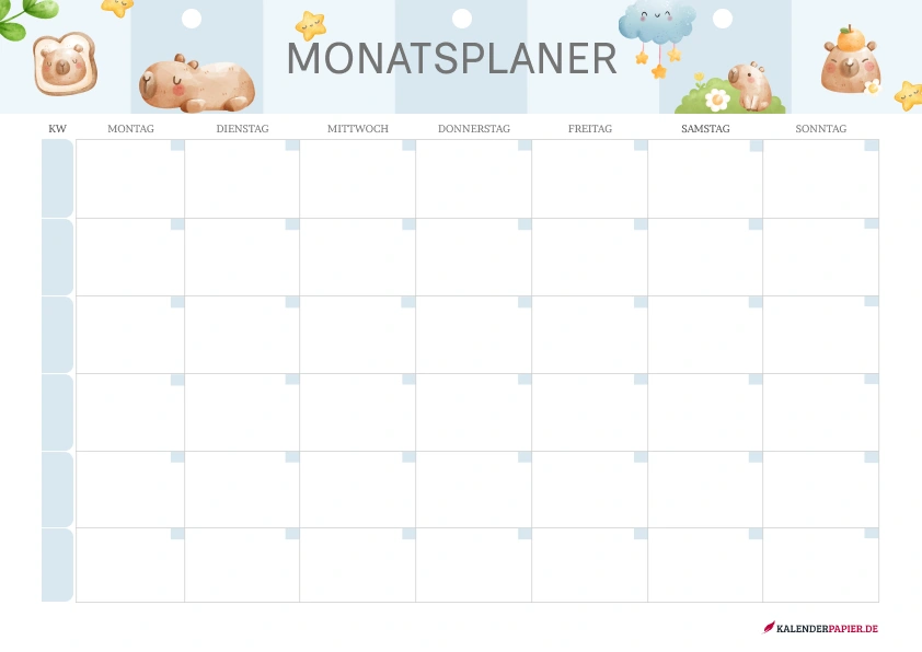 monatsplaner 2026 mit Mondphasen