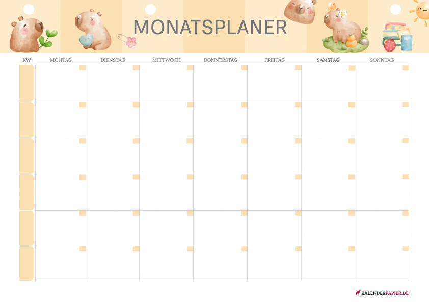 monatsplaner 2026 mit Mondphasen