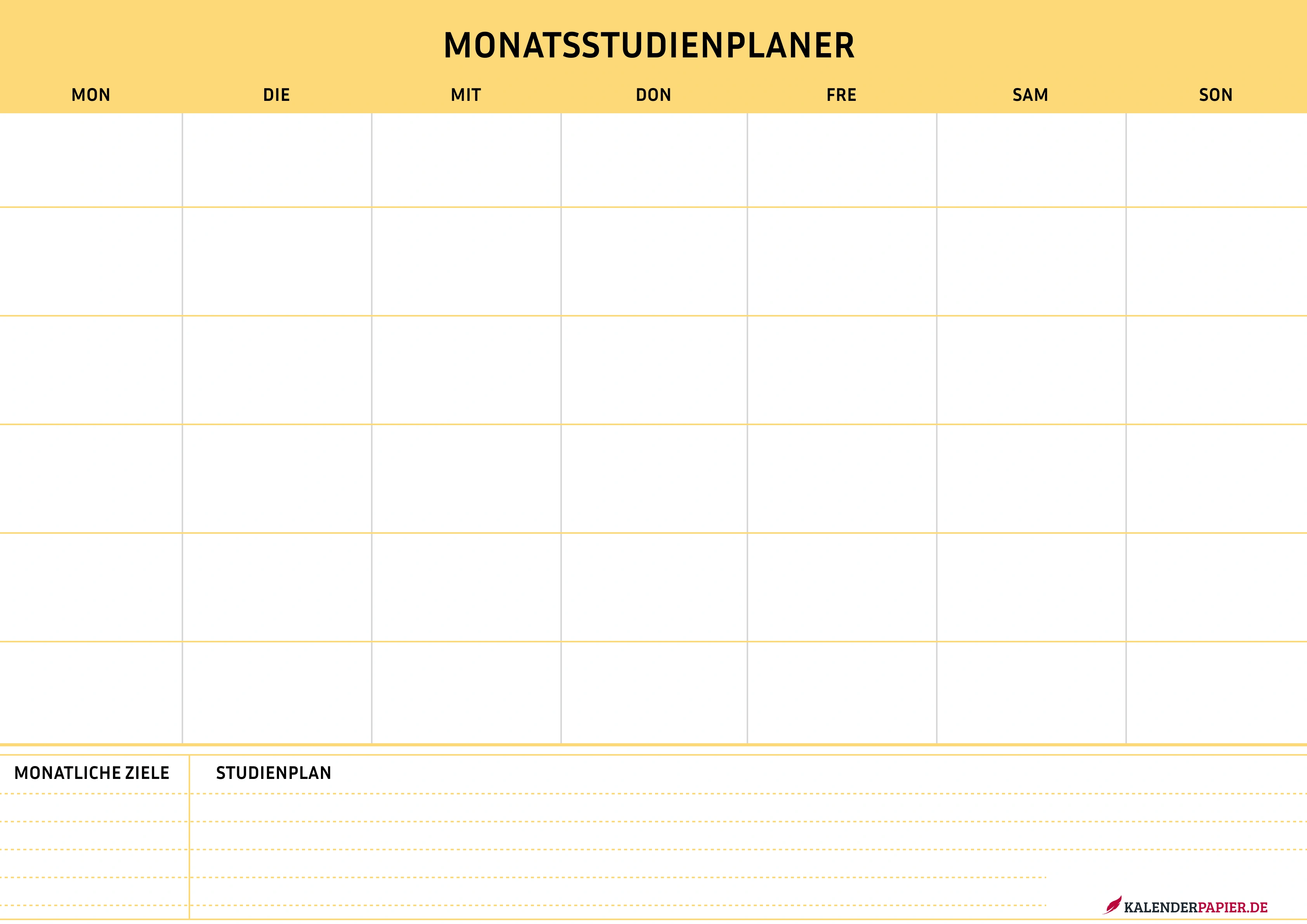 monatsplaner 2026 mit Feiertagen Deutschland