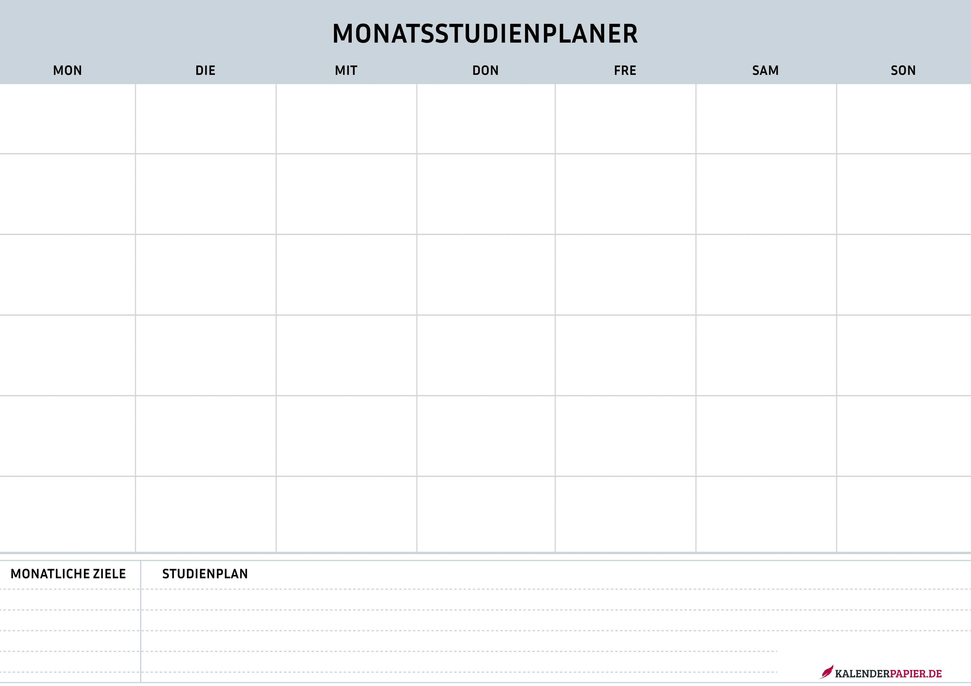 monatsplaner 2026 mit Kalenderwochen