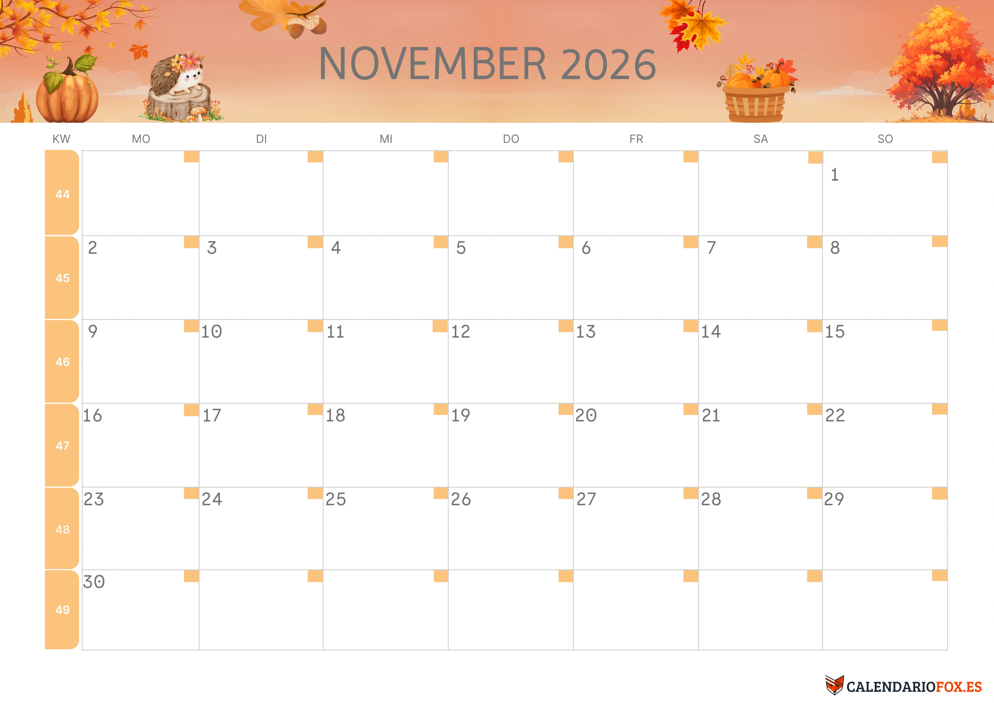 Semesterkalender 2026 Erstes Halbjahr Ästhetisch