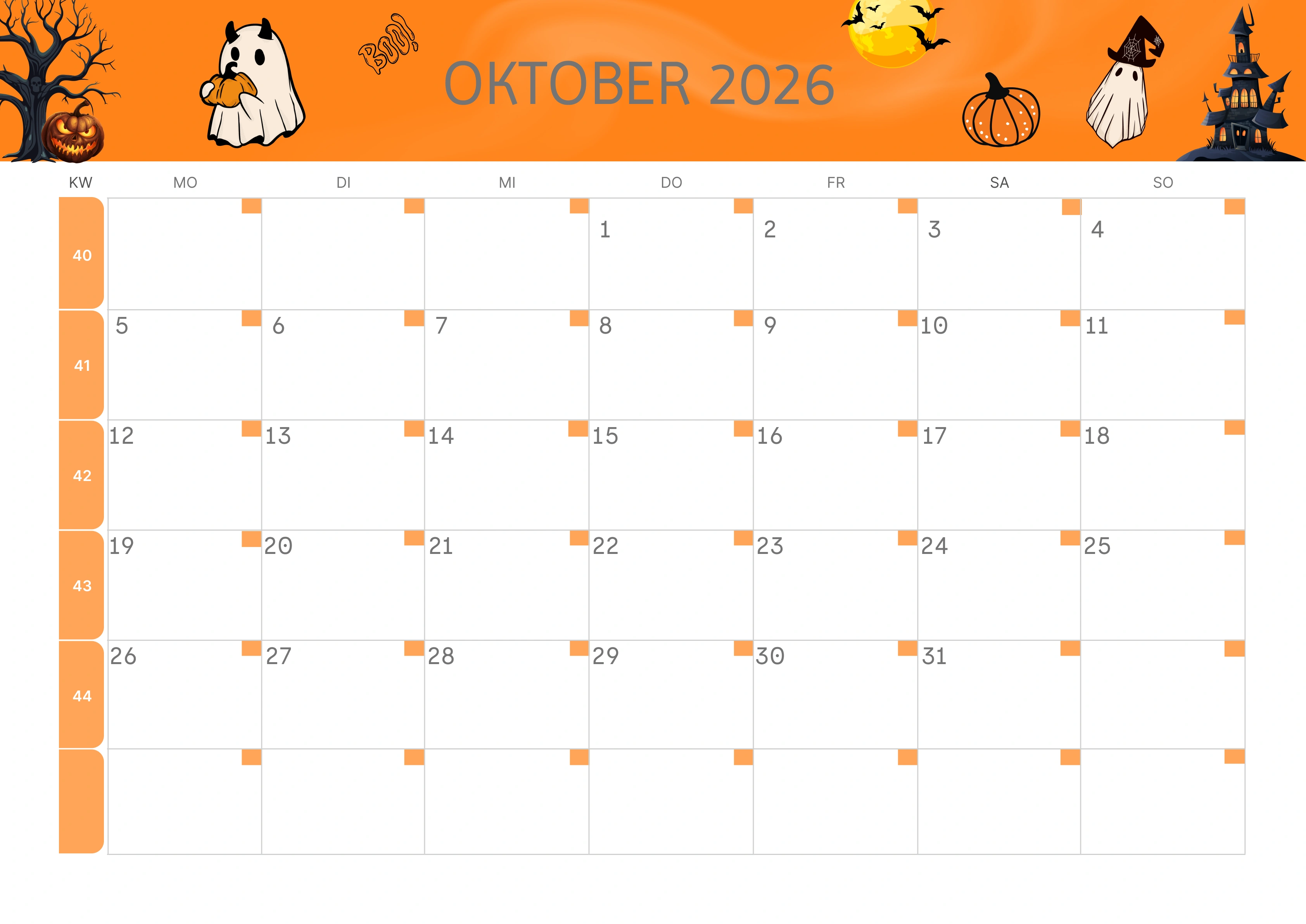 Semesterkalender 2026 Erstes Halbjahr Ästhetisch