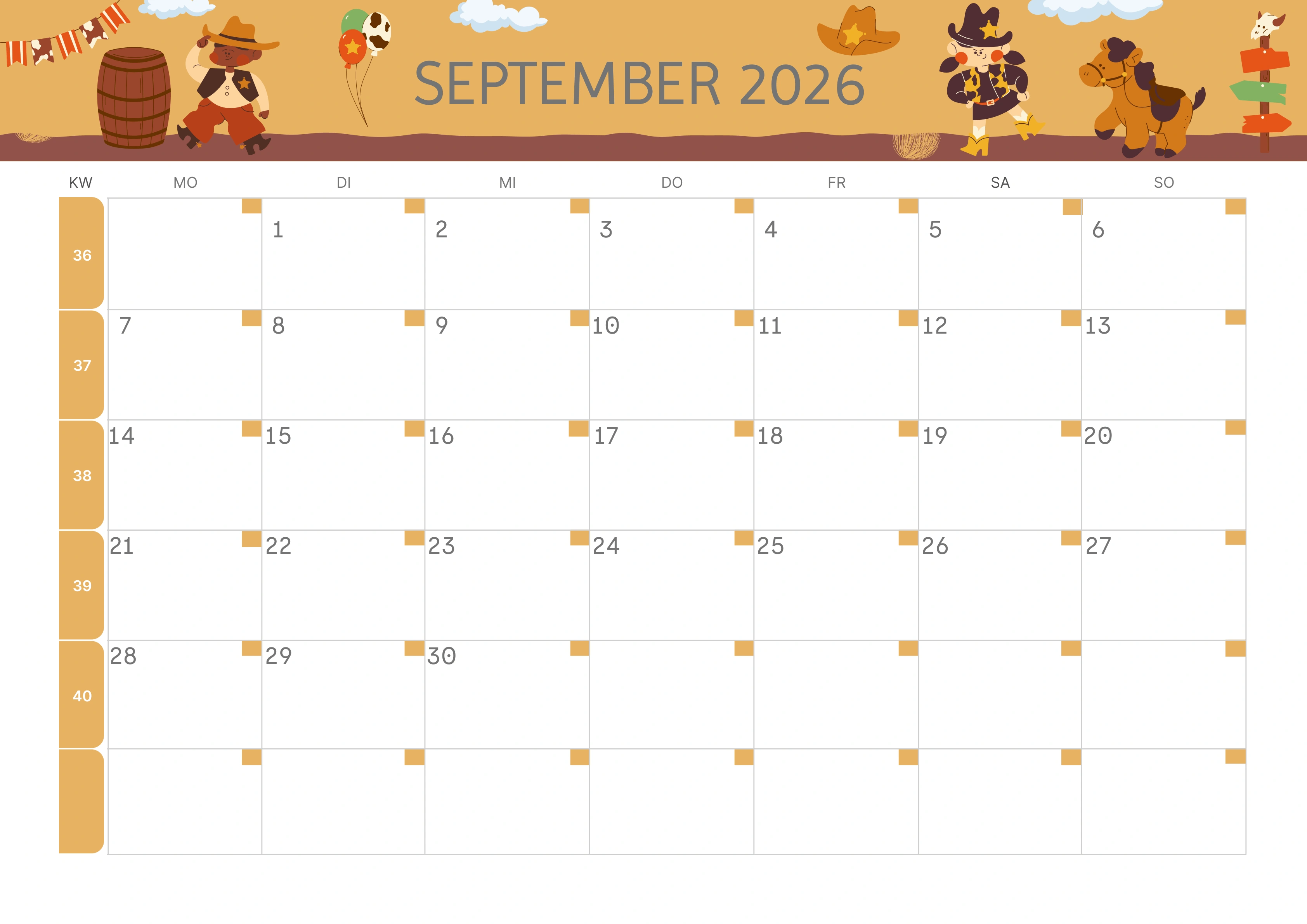 Semesterkalender 2026 Erstes Halbjahr Ästhetisch