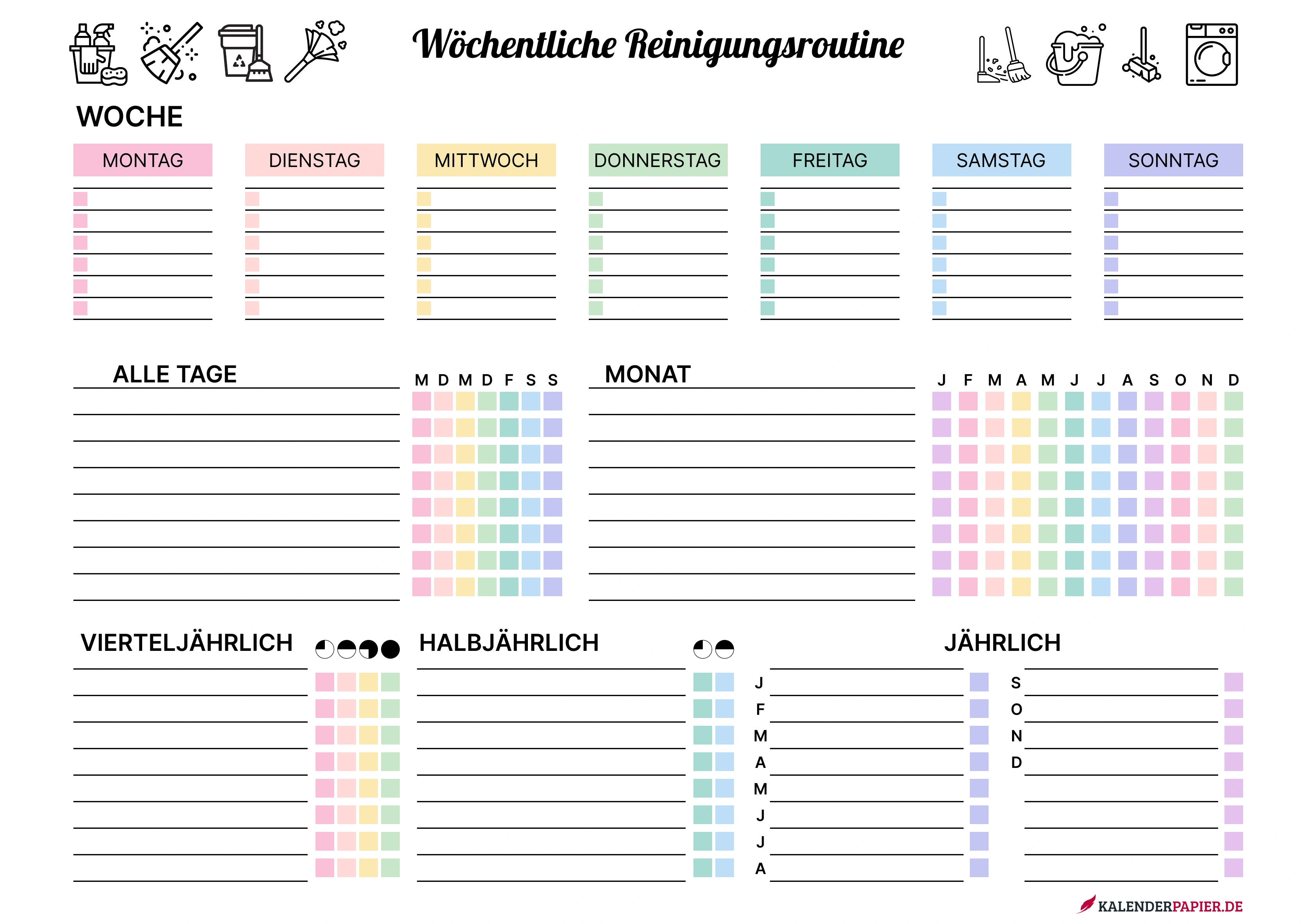 wocheplaner 2026 mit Feiertagen Deutschland